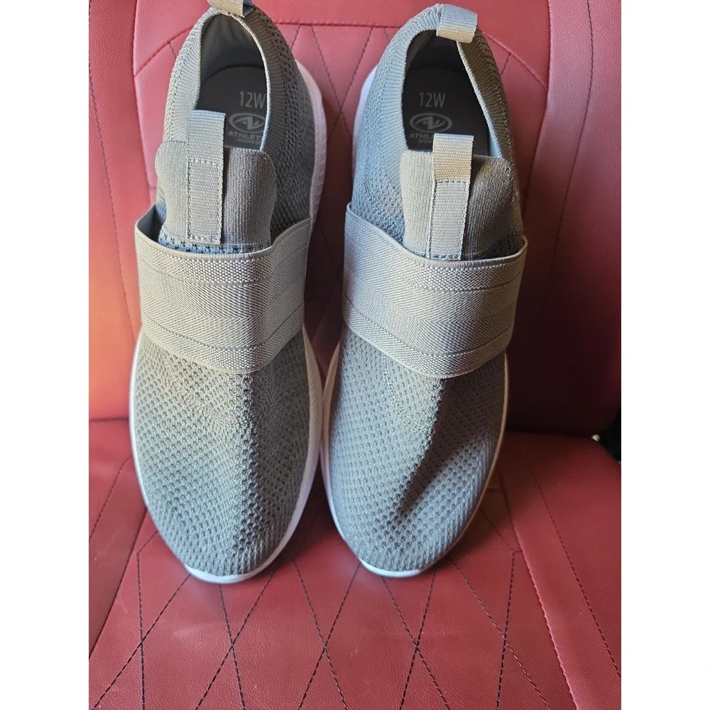 Athletic Works Mens Slip On Sneakers Memory Foam Walking Shoes New Size 12